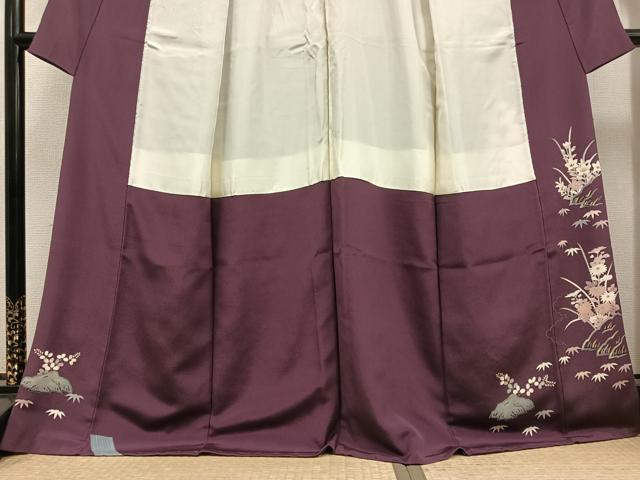 平和屋着物●豪華色留袖　友禅　駒刺繍　松竹梅楽器文　金彩　正絹　逸品　AABG7119ph