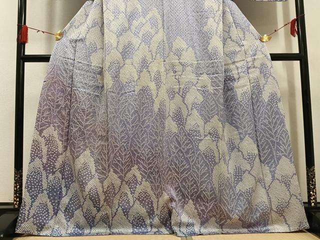 平和屋着物●訪問着　総絞り　樹林文　暈し染め　正絹　逸品　AABG7121ph