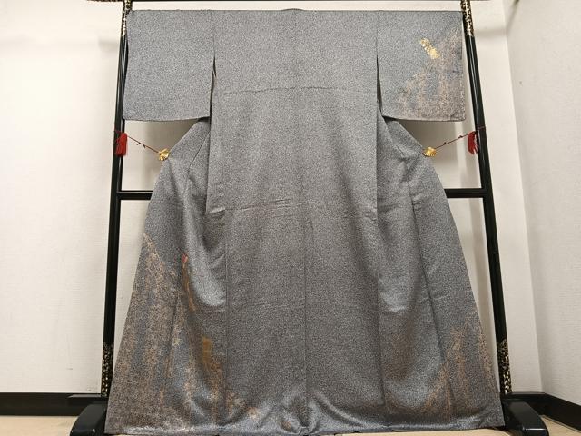 平和屋着物●訪問着　刺繍　草花文　金彩　正絹　逸品　AABG7122ph