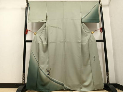 平和屋着物●染色作家　斉藤三才　訪問着　三才鳥　正絹　逸品　AABG7124ph