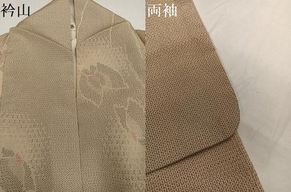 平和屋着物●本塩沢　110亀甲　舞蝶文　正絹　逸品　AABG7126ph