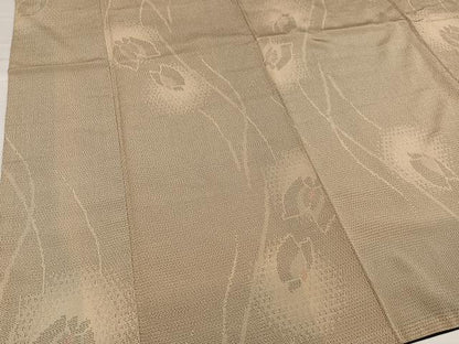 平和屋着物●本塩沢　110亀甲　舞蝶文　正絹　逸品　AABG7126ph