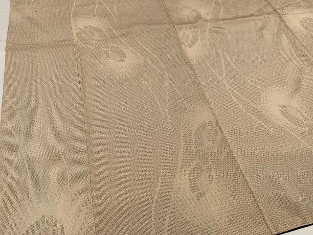 平和屋着物●本塩沢　110亀甲　舞蝶文　正絹　逸品　AABG7126ph