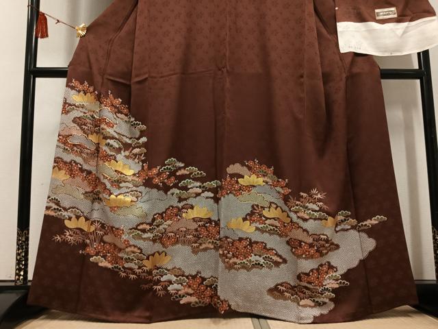 平和屋着物●豪華色留袖　駒刺繍　松竹梅　金彩　反端付き　正絹　逸品　AABG7127ph