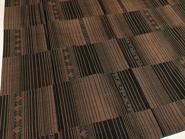 平和屋着物●本場大島紬　一元絣　変わり市松　正絹　逸品　AABG7130ph