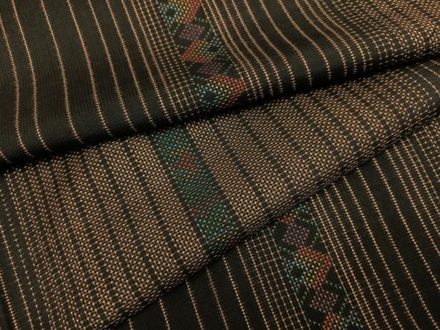 平和屋着物●本場大島紬　一元絣　変わり市松　正絹　逸品　AABG7130ph