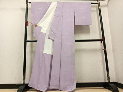 平和屋着物●上質な色無地　草木地紋　薄梅鼠色　正絹　逸品　AABG7132ph
