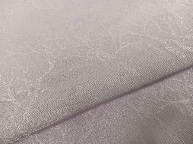 平和屋着物●上質な色無地　草木地紋　薄梅鼠色　正絹　逸品　AABG7132ph