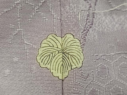 平和屋着物●上質な色無地　草木地紋　薄梅鼠色　正絹　逸品　AABG7132ph