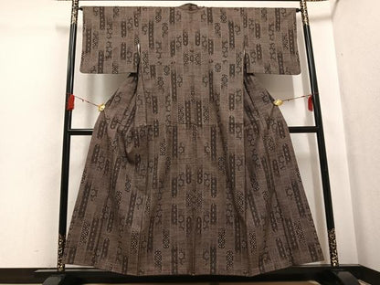 平和屋着物●本場大島紬　一元7マルキ　吉祥花間道　正絹　逸品　AABG7146ph