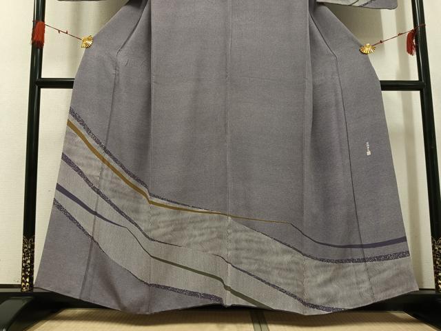 平和屋着物●伝統工芸士　石塚幸生　江戸小紋　訪問着　行儀　正絹　逸品　AABG7147ph