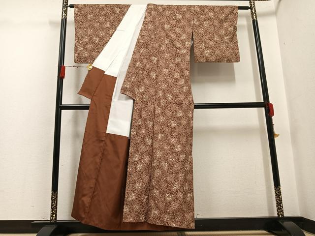 平和屋着物●上質な小紋　更紗文　正絹　逸品　AABG7149ph