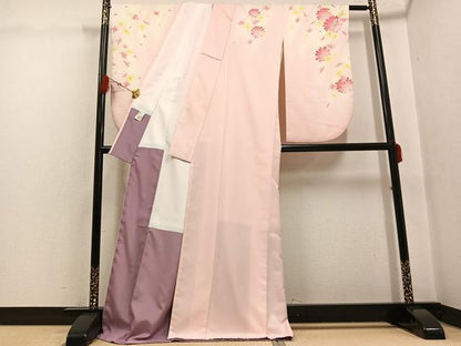 平和屋着物●小振袖　二尺袖　舞花文　暈し染め　洗える着物　AABG7151ph