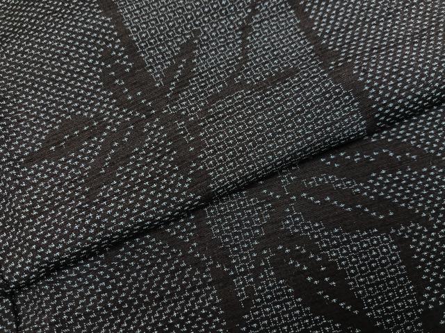 平和屋着物●塩沢紬　110亀甲　笹竹文　正絹　逸品　AABG7152ph