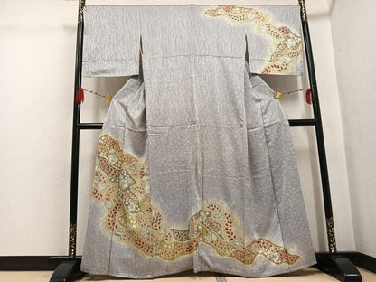 平和屋着物●訪問着　辻が花　暈し染め　金彩　正絹　逸品　AABG7156ph