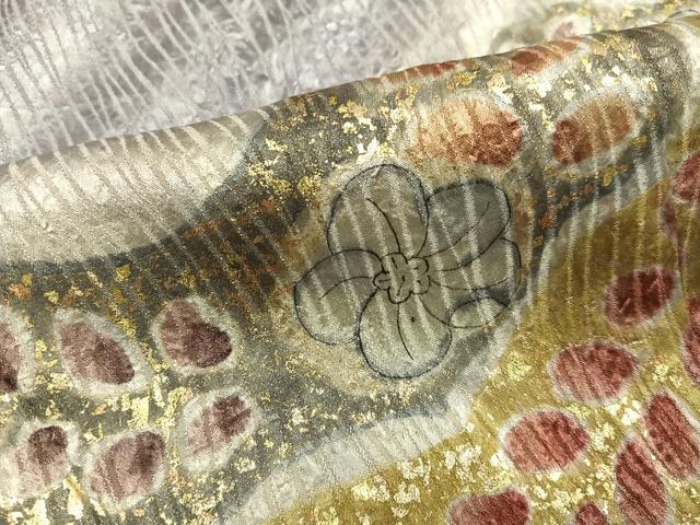 平和屋着物●訪問着　辻が花　暈し染め　金彩　正絹　逸品　AABG7156ph