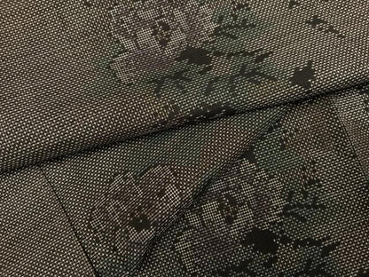 平和屋着物●本場大島紬　カタス7マルキ　草花文　正絹　逸品　AABG7157ph