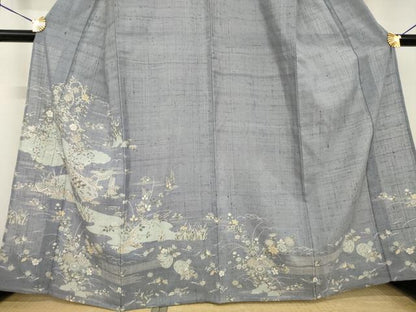 平和屋着物▽染織の名門 しょうざん 生紬 訪問着 単衣 風景文 正絹 逸品 AABG7202ck