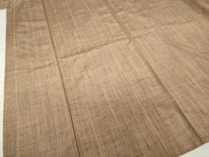 平和屋着物▽上質な紬 単衣 縞 正絹 逸品 AABG7203ck