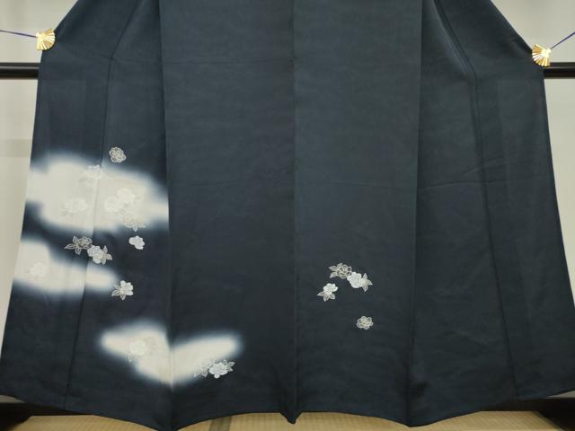 平和屋着物▽訪問着 単衣 薔薇 ラメ 暈し染め 銀彩 正絹 逸品 AABG7205ck