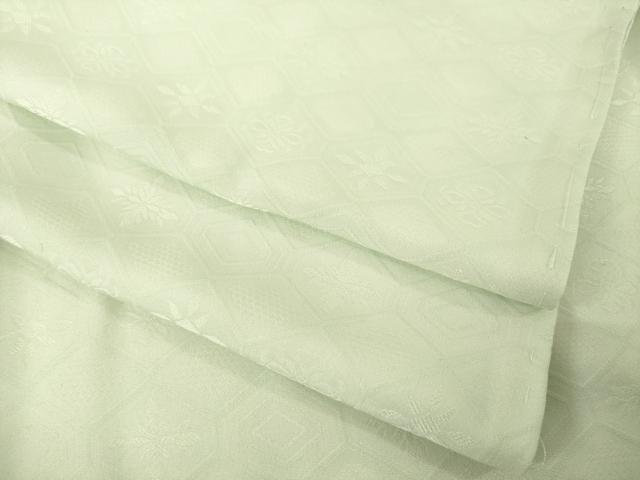 平和屋着物▽上質な色無地　単衣　亀甲花地紋　柳鼠色　正絹　逸品　AABG7206ck