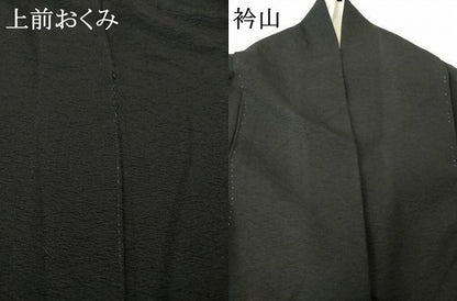 平和屋着物▽訪問着　単衣　辻が花　地紙花文　黒地　正絹　逸品　AABG7208ck