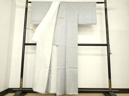 平和屋着物▽上質な小紋 単衣 霞文 正絹 逸品 AABG7212ck