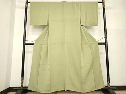 平和屋着物▽上質な色無地 単衣 黄海茶色 正絹 逸品 AABG7214ck