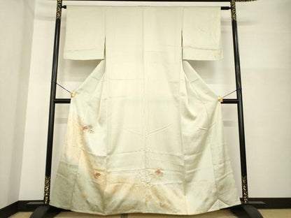 平和屋着物▽訪問着 単衣 辻が花 舞花文 暈し染め 金彩 正絹 逸品 AABG7219ck