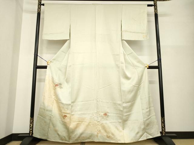 平和屋着物▽訪問着 単衣 辻が花 舞花文 暈し染め 金彩 正絹 逸品 AABG7219ck