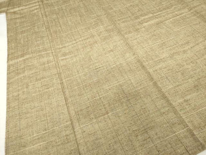 平和屋着物▽上質な紬 単衣 変わり格子 正絹 逸品 AABG7224ck