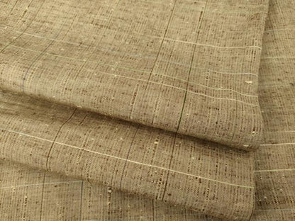 平和屋着物▽上質な紬 単衣 変わり格子 正絹 逸品 AABG7224ck