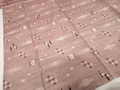 平和屋着物▽上質な紬 単衣 琉球絣文様 正絹 逸品 AABG7230ck