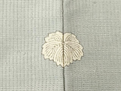 平和屋着物▽上質な紬 単衣 色無地 素鼠色 正絹 逸品 AABG7232ck