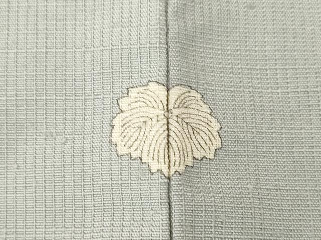 平和屋着物▽上質な紬 単衣 色無地 素鼠色 正絹 逸品 AABG7232ck