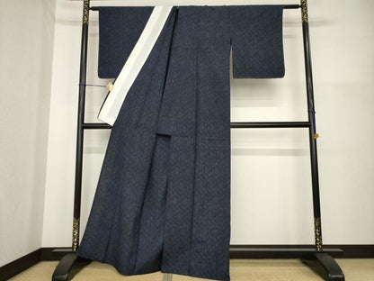 平和屋着物▽結城紬 単衣 亀甲文 正絹 逸品 AABG7235ck