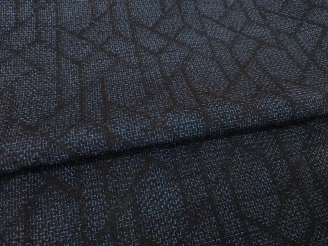 平和屋着物▽結城紬 単衣 亀甲文 正絹 逸品 AABG7235ck
