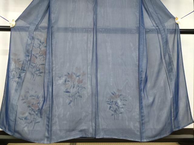 平和屋着物▽訪問着 単衣 紗袷 紗×絽 手描き 草花文 正絹 逸品 AABG7239ck