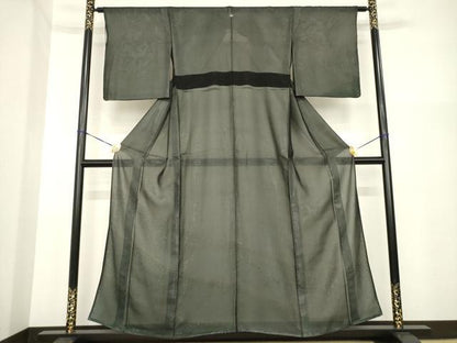 平和屋着物▽訪問着 単衣 紗袷 紗×絽 暈し染め 金彩 正絹 逸品 AABG7249ck
