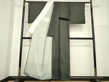 平和屋着物▽訪問着 単衣 紗袷 紗×絽 暈し染め 金彩 正絹 逸品 AABG7249ck