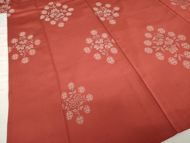 平和屋着物▽上質な紬 単衣 花菱文 正絹 逸品 AABG7254ck