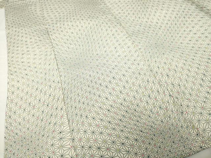 平和屋着物▽上質な小紋 単衣 麻の葉文様 正絹 逸品 AABG7256ck