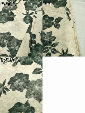 平和屋着物▽上質な小紋 単衣 枝花文 正絹 逸品 AABG7258ck