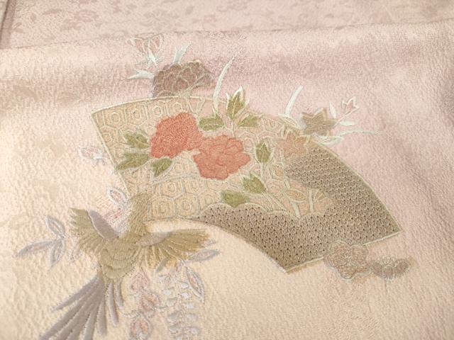 平和屋着物▽訪問着 単衣 中国三大刺繍 スワトウ刺繍 汕頭刺繍 地紙鳳凰花文 暈し染め 金糸 正絹 逸品 AABG7265ck