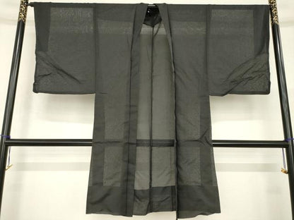平和屋着物▽男性 長羽織 スリーシーズン 春夏秋 塵除け 蝋色 正絹 逸品 AABG7270ck