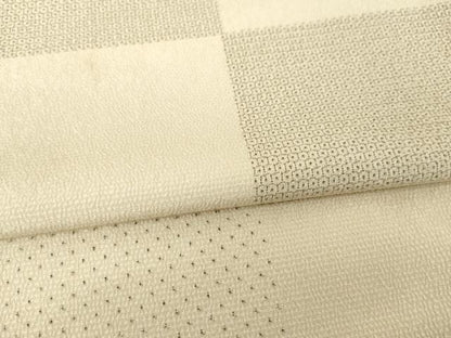 平和屋着物▽本塩沢 単衣 110亀甲 市松文 正絹 逸品 AABG7274ck