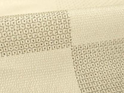 平和屋着物▽本塩沢 単衣 110亀甲 市松文 正絹 逸品 AABG7274ck