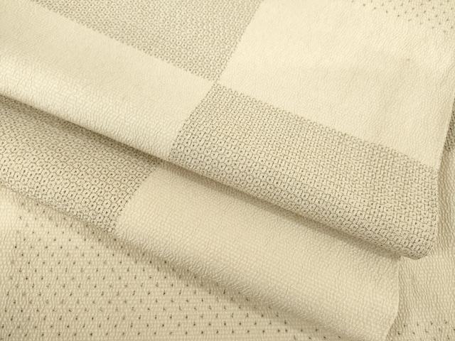 平和屋着物▽本塩沢 単衣 110亀甲 市松文 正絹 逸品 AABG7274ck