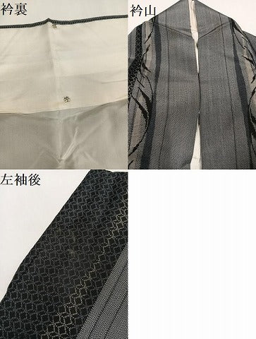 平和屋着物●上質な紬　間道　正絹　逸品　AABG7282ph
