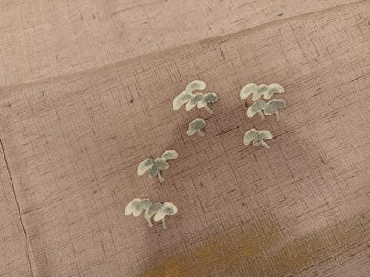 平和屋着物●訪問着　紬地　樹林文　暈し染め　金彩　正絹　逸品　AABG7284ph